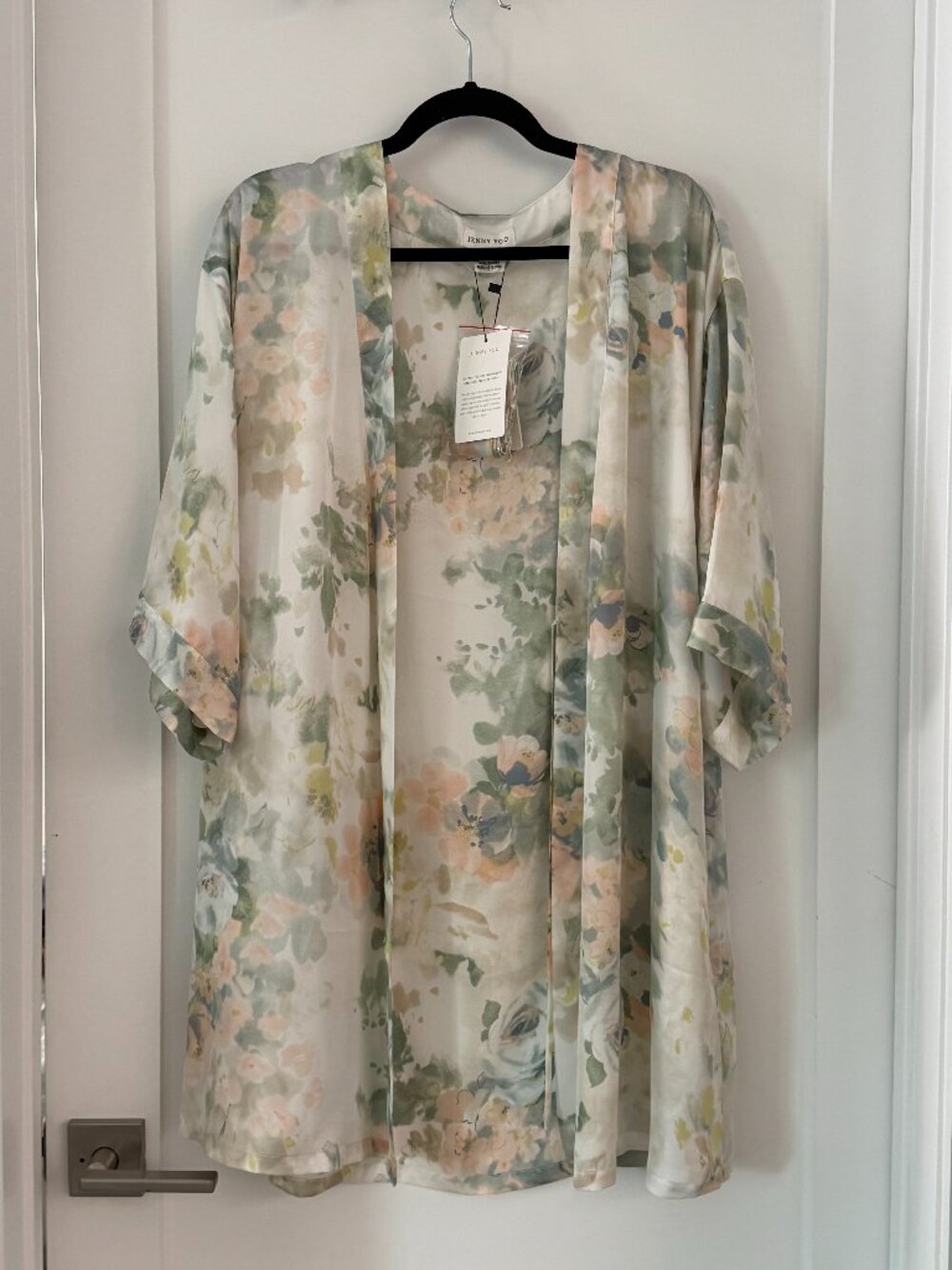 Jenny Yoo Isabella Robe, Floral Ivory Sage (Size S)